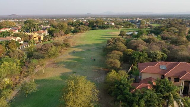 Aerial view of the Phakalane Golf Estate and residential area in Gaborone, Botswana