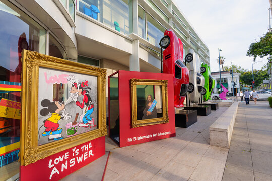 Beverly Hills, California - January 21, 2026: Mr. Brainwash Love Is The Answer Mickey Mouse Art