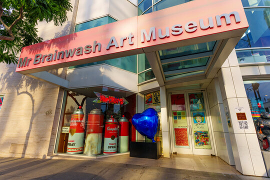 Beverly Hills, California - January 21, 2026: Pop Art At The Mr. Brainwash Museum Entrance