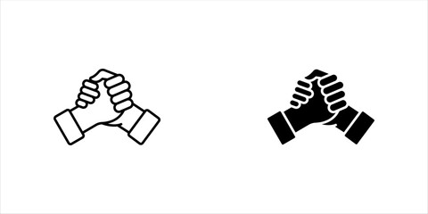 Fototapeta premium Handshake vector set. Handshake partnership icon. Handshake icon. Business deal symbol black and white illustration