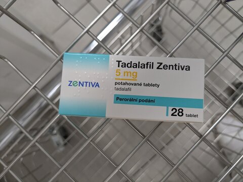 Prague,Czech Republic-14.01.2026: Tadalafil Zentiva containing tadalafil is a phosphodiesterase type 5 inhibitor used for treatment of erectile dysfunction and benign prostatic hyperplasia as oral tbl