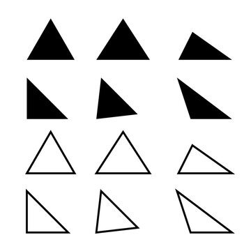 Triangle Types Vector Bundle &ndash; Geometric Shapes Set (Equilateral, Isosceles, Scalene, Right, Acute, Obtuse)