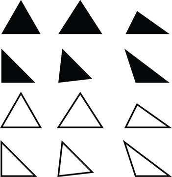 Triangle Types Vector Bundle &ndash; Geometric Shapes Set (Equilateral, Isosceles, Scalene, Right, Acute, Obtuse)