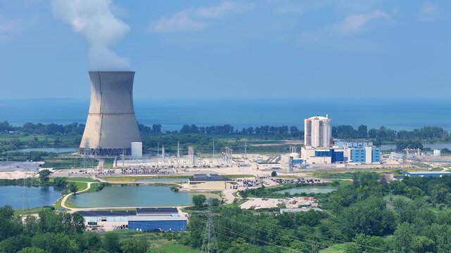 Davis-Besse Nuclear Power Plant, a crucial energy facility, producing electricity, USA - This power plant had a near meltdown in 2002