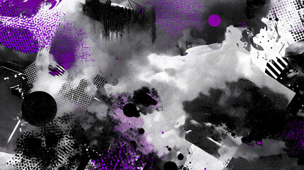 紫と黒の幾何学グランジストリートの抽象背景