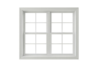 Obraz premium Modern white double hung window open bright interior design minimalist