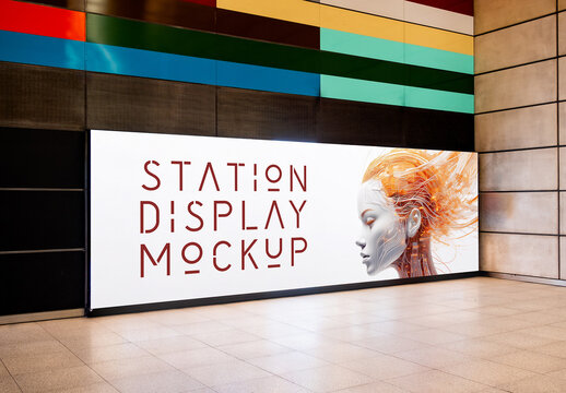 Wide Indoor Display Mockup