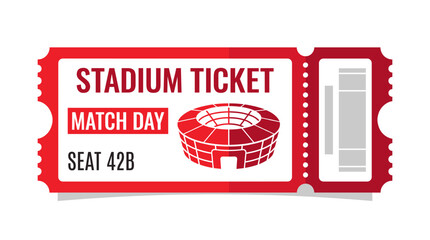 Obraz premium A stadium ticket with a red color, ready for match day