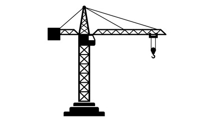 Obraz premium A construction crane silhouette against a backdrop, symbolizing construction and industry