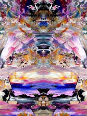 Abstract art background . Hand painting artwork on canvas .