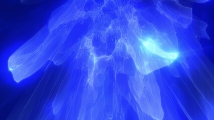 Abstract fluid-like glowing blue textures with light reflections