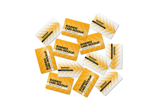 Multiple Business Cards Mockup