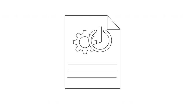 Technical Document Illustration - Power Button and Gear Icon.