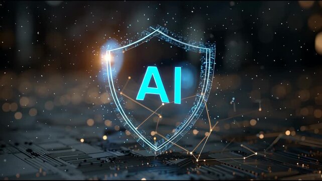 Advanced Artificial Intelligence Security Digital Shield Protecting Data and Network in a Futuristic Technology Environment with Cybersecurity Concepts