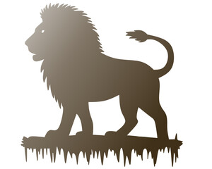 Silueta felino en degradado brown. © Miriam