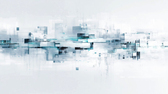 未来的なデジタルデータのグリッチ抽象背景