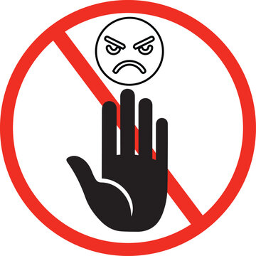 no unauthorized entry sign vector illustration with angry person silhouette and stop hand symbol