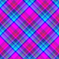Seamless pattern with bright blue and purple colors for plaid, fabric, textile, clothes, tablecloth and other things. Vector image. 2