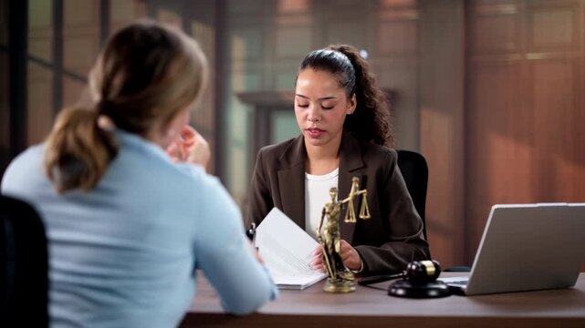 Woman With Law Problem In Front Of Lawyer