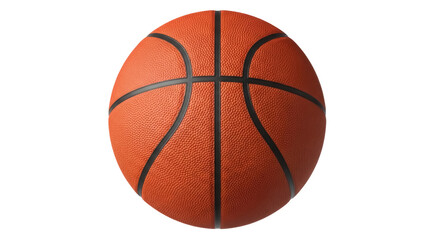 Fototapeta premium Orange basketball isolated PNG, sports equipment for basketball games and training on transparent background