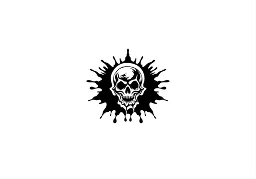 skull logo, skull, splash skull logo, splash skull, skull splash, splash logo