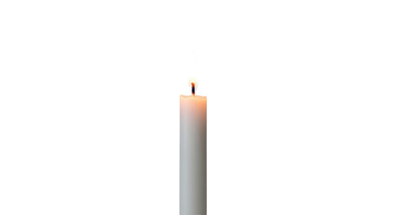 Burning candle PNG isolated on transparent background, wax stick with flame for religious ceremony and holiday decoration © Aliona