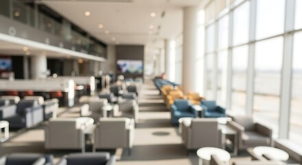 Fototapeta premium Blurry Modern Airport Lounge Interior