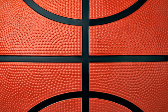 Pattern of orange rubber textured basketball ball background