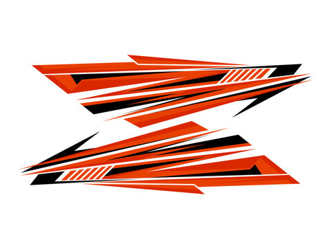 Racing Car Side Decal Sticker Design Element Vector