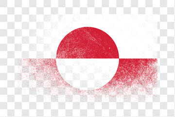 Greenland National Flag with Distressed Texture and Transparent Background © RadiantForms