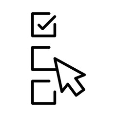Choosing and selecting icon. Choice, decision symbol. Selection and cursor sign