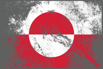 Naklejka premium Grungy Greenland Flag Background - Distressed Vintage National Flag of Greenland
