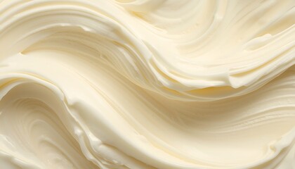 Obraz premium Ultra Realistic Vanilla Ice Cream Creamy Swirl Background with Abstract Flowing Texture in Warm Ivory Tones