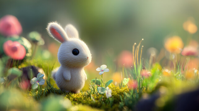 Cute Rabbit Illustration Background