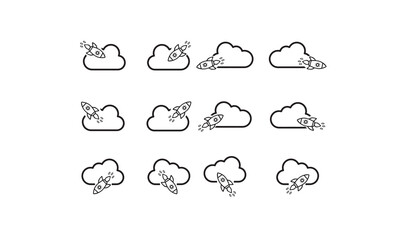 Fototapeta premium cloud and rocket icon