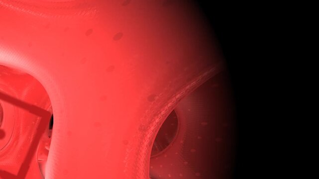 Abstract Red 3D Organic Tunnel Loop Seamless Motion Background