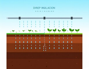 Flat Design Illustration of an Irrigation System