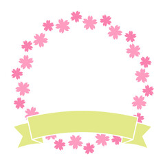 桜フレーム　吹き出し　飾り枠　春のフレーム　春の招待状・カードデザイン・ポスター・和風デザイン