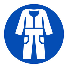 Safety clothing must be worn. Protective clothing must be worn in this area.