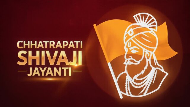 Chhatrapati Shivaji Maharaj Jayanti Background Graphic Outline Flag