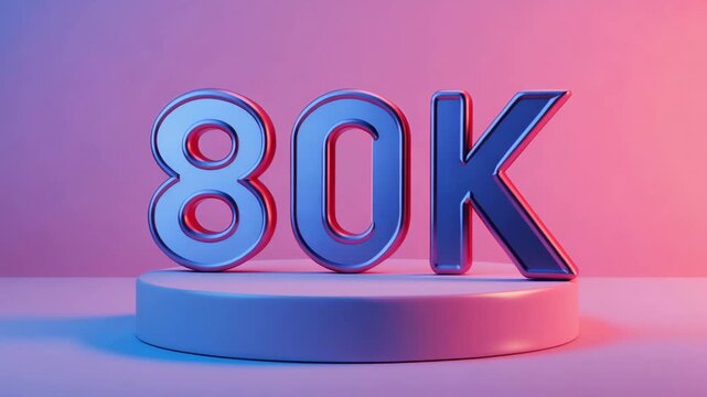 80K Milestone on Pedestal, achievement concept