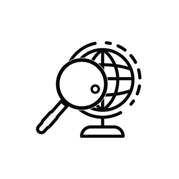 Global Business Research Line Icon