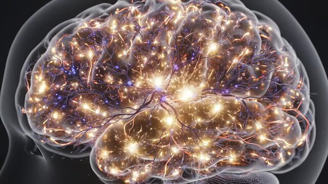During melatonin rise, inhibitory networks glow softly, dampening alertness circuits. When wake-cycle hormones surge, activating networks brighten and reduce inhibitory glow