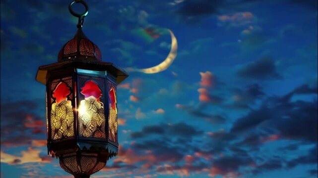 Beautiful greeting card with holiday composition for celebrate Ramadan