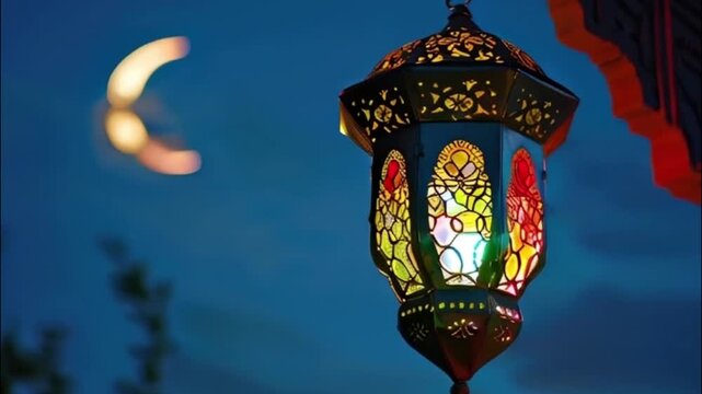 Beautiful greeting card with holiday composition for celebrate Ramadan