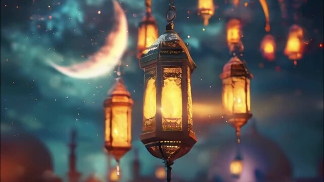 Beautiful greeting card with holiday composition for celebrate Ramadan