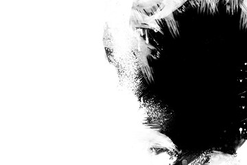 Obraz premium Dramatic black and white abstract art with bold brushstrokes