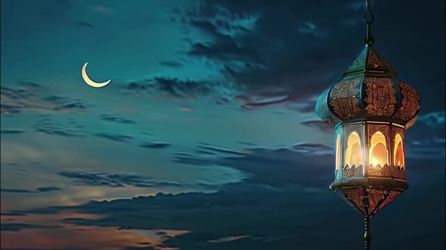 Beautiful greeting card with holiday composition for celebrate Ramadan