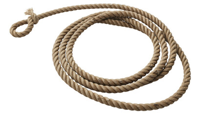 Obraz premium Coiled brown rope isolated isolated on a transparent background