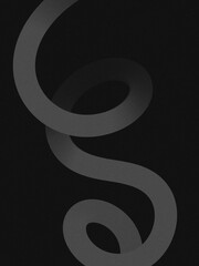 Black and white grainy noise gradient abstract 3d loop swirl path poster design background